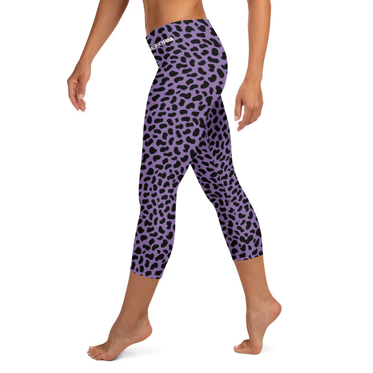 Capri Leggings - Leopard Purple - Party Animals