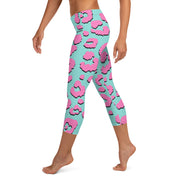 Capri Leggings - Jaguar Blue/ Pink - Party Animals