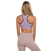 Padded Sports Bra - Jaguar - Pink/Blue - Party Animals