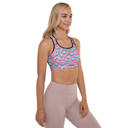 Padded Sports Bra - Jaguar - Pink/Blue - Party Animals