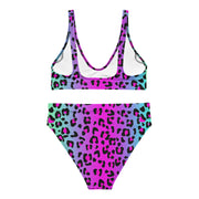 Recycled high-waisted bikini - Electric Leopard - Party Animals