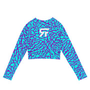Recycled long-sleeve crop top - Elephunk - Blue/Purple - Party Animals