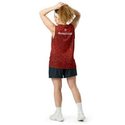 Recycled unisex basketball jersey - Elephunk - Red/Black - Party Animals