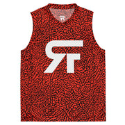 Recycled unisex basketball jersey - Elephunk - Red/Black - Party Animals