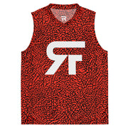Recycled unisex basketball jersey - Elephunk - Red/Black - Party Animals