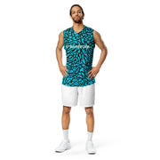 Recycled unisex basketball jersey - Elephunk - Blue/Black - Party Animals