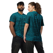 Recycled unisex sports jersey - Alligator - Blue