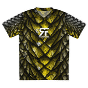 Recycled unisex sports jersey - Dragon Black/ Gold - Party Animals