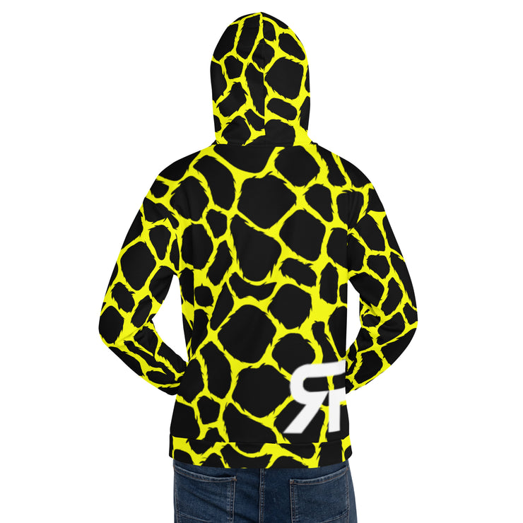 Unisex Hoodie - Giraffitti - Black/Yellow - Party Animals