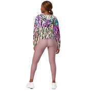 Women’s cropped windbreaker - Ravertooth Tiger - Party Animals