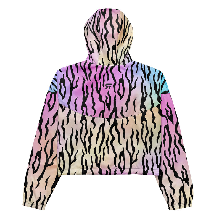 Women’s cropped windbreaker - Cotton Candy - Tiger - Party Animals