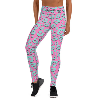 Yoga Leggings - Jaguar - Pink/Blue - Party Animals