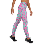 Yoga Leggings - Jaguar - Pink/Blue - Party Animals