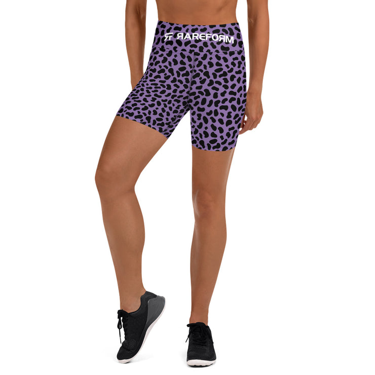 Yoga Shorts - Leopard Print - Purple - Party Animals