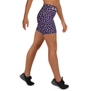 Yoga Shorts - Leopard Print - Purple - Party Animals