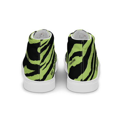 Men’s high top canvas shoes - Tiger - Black/Green - Party Animals