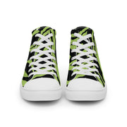Men’s high top canvas shoes - Tiger - Black/Green - Party Animals