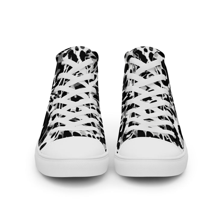 Men’s high top canvas shoes - Snow Leopard - Party Animals