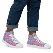 Men’s high top canvas shoes - Jaguar - Pink/Blue - Party Animals
