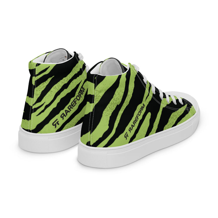 Men’s high top canvas shoes - Tiger - Black/Green - Party Animals
