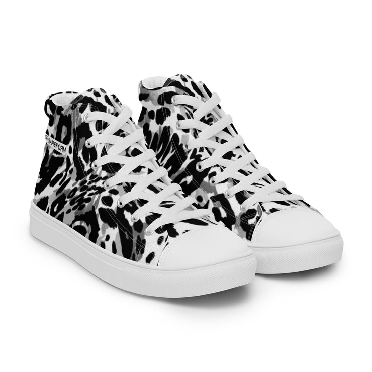 Men’s high top canvas shoes - Snow Leopard - Party Animals