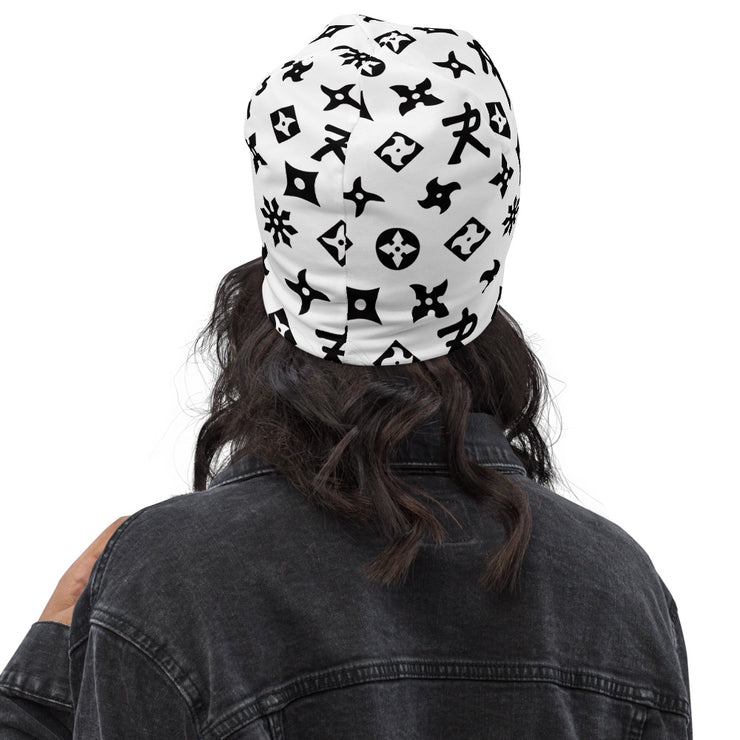 Beanie Ninja Star - All Over print Black/White