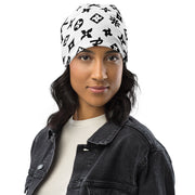 Beanie Ninja Star - All Over print Black/White