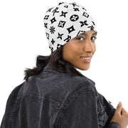 Beanie Ninja Star - All Over print Black/White