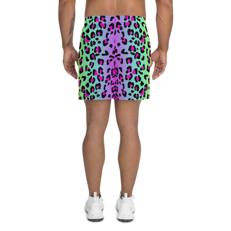 Electric Leopard Print  - Men's Athletic Long Shorts