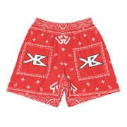 King Benz - Red- Men's Athletic Long Shorts