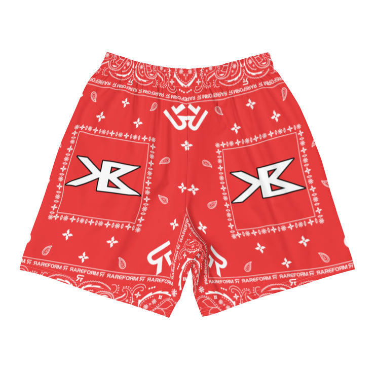 King Benz - Red- Men's Athletic Long Shorts