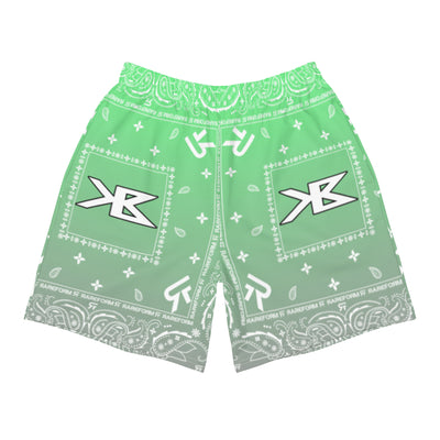 Men's Athletic Long Shorts- King Benz - Green Gradient