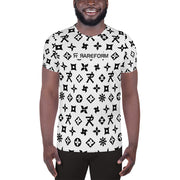 Men's Athletic T-shirt Ninja Star - All Over print White/Black