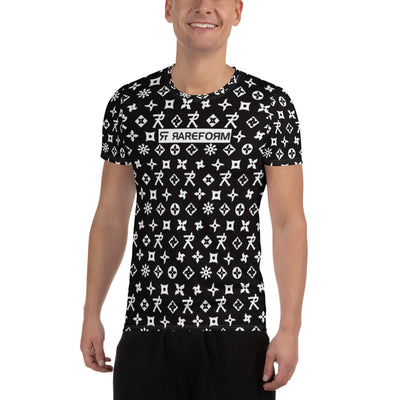 All-Over Print Men's Athletic T-shirt - Ninja Star Collection Black and White