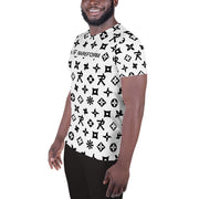 Men's Athletic T-shirt Ninja Star - All Over print White/Black