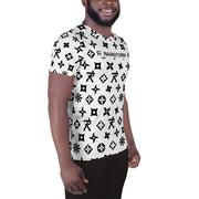 Men's Athletic T-shirt Ninja Star - All Over print White/Black