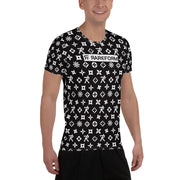 All-Over Print Men's Athletic T-shirt - Ninja Star Collection Black and White