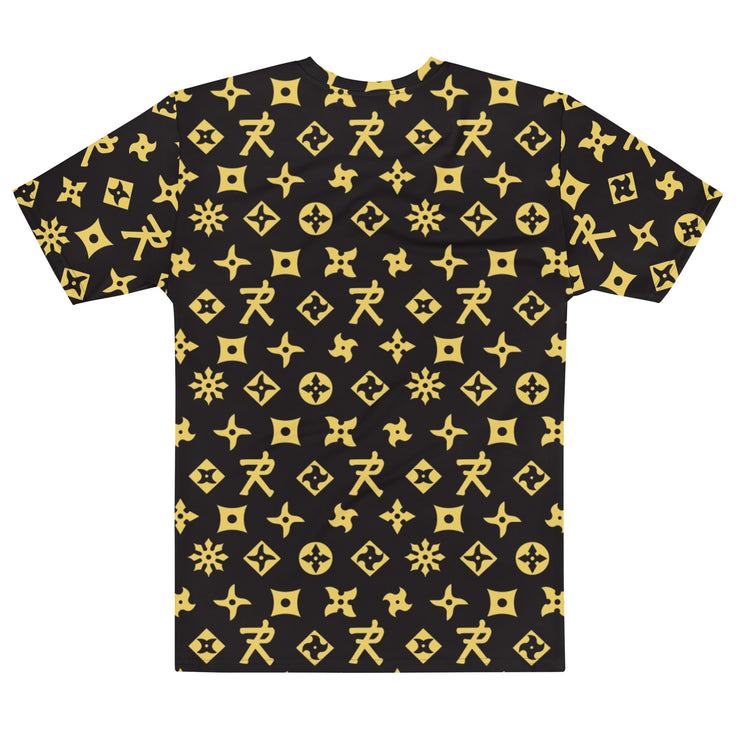 Men's T-shirt Ninja Star - all over print Blk/Gold