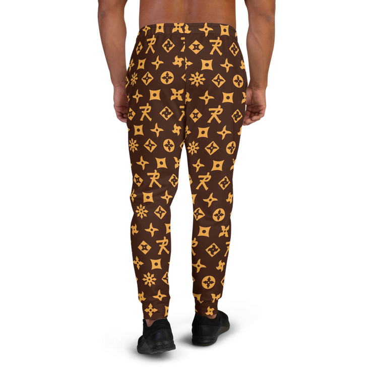 Men's Joggers Ninja Star - All Over print Brown/Gold