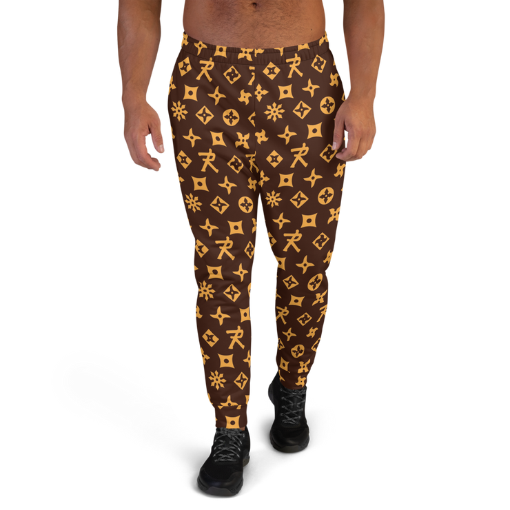 Men's Joggers Ninja Star - All Over print Brown/Gold