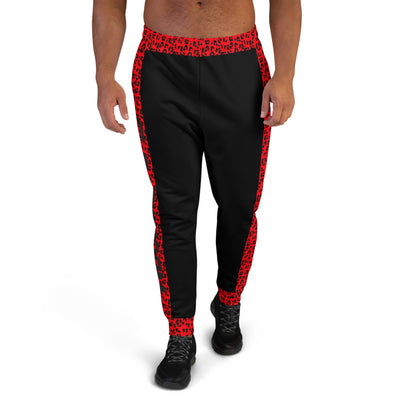 Men's Joggers - Red & Black Leopard print
