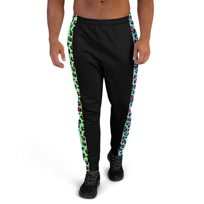 Men's Joggers -Red and BlackLeopard Print