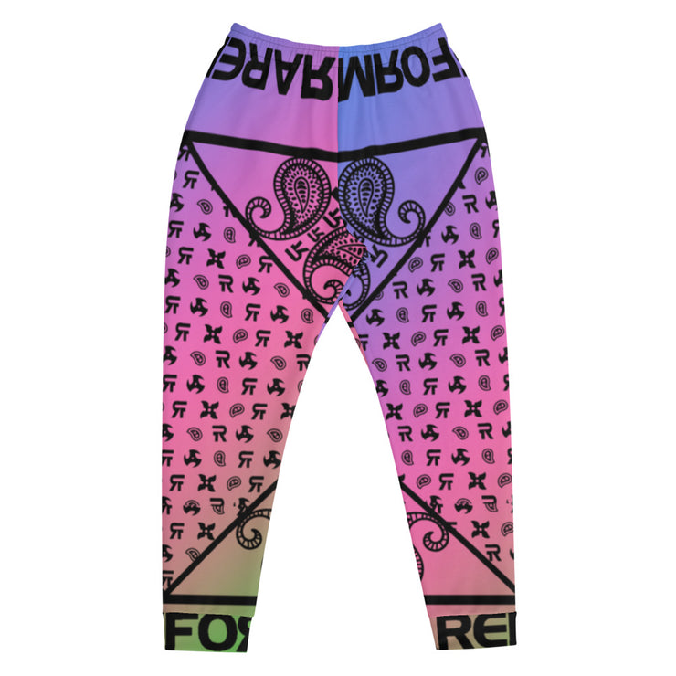 Men's Joggers - Ninja Paisley - Green/Pink/Purple Gradient