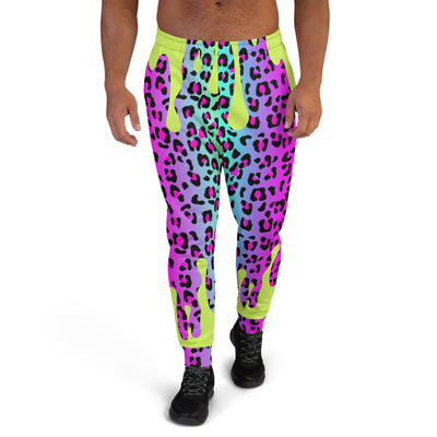 Men's Joggers - Electric Leopard Print Drip