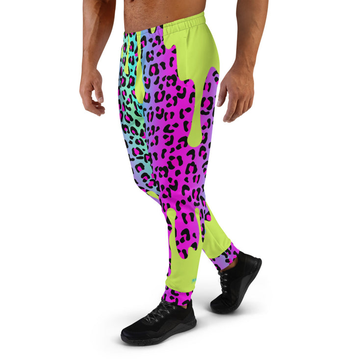 Men's Joggers - Electric Leopard Print Drip