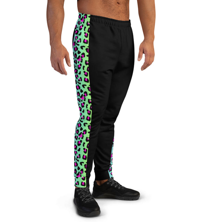 Men's Joggers -Red and BlackLeopard Print