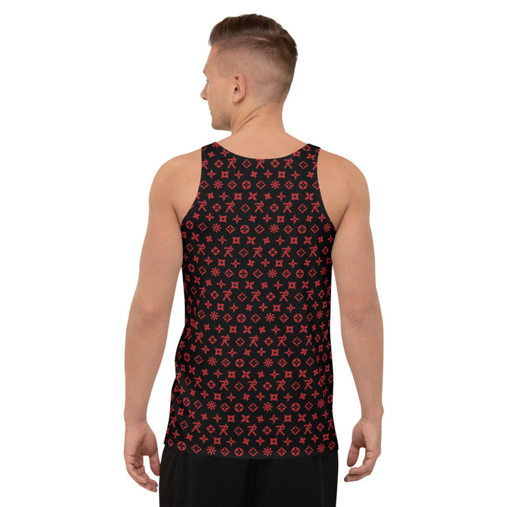 Unisex Tank Top Ninja Star - All Over print Black/Red