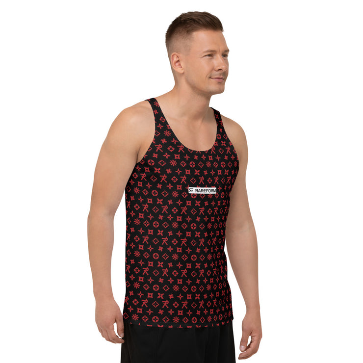 Unisex Tank Top Ninja Star - All Over print Black/Red