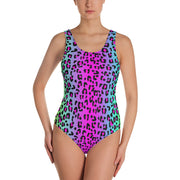 One-Piece Swimsuit- Electric Leopard Print