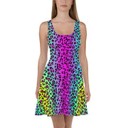 Skater Dress - Electric Leopard Print